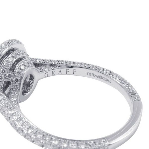 グラフ リング ツイン コンステレーション ラウンドカット ダイヤモンド 中石0.56ct K18WG サイズ約13号 GIA鑑定書付き 指輪