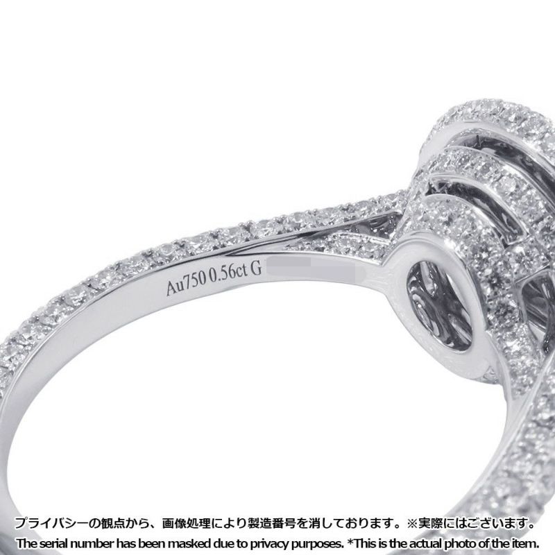 グラフ リング ツイン コンステレーション ラウンドカット ダイヤモンド 中石0.56ct K18WG サイズ約13号 GIA鑑定書付き 指輪