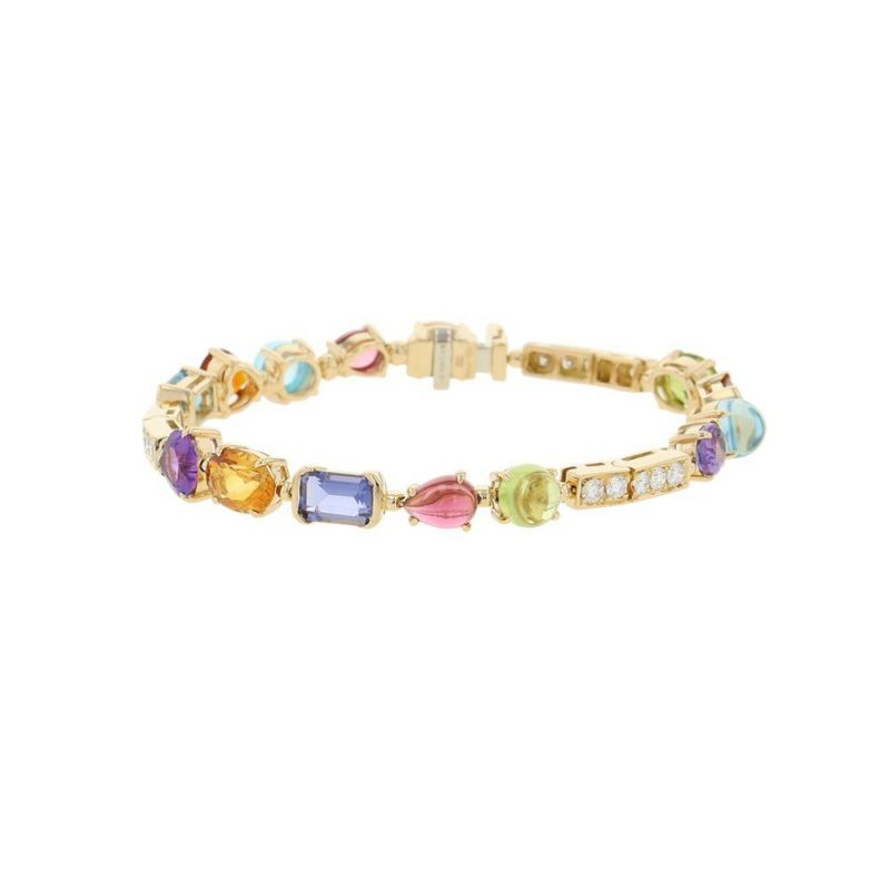 ブルガリ ブレスレット アレグラ ダイヤモンド/マルチストーン K18YGイエローゴールド BVLGARI ジュエリー