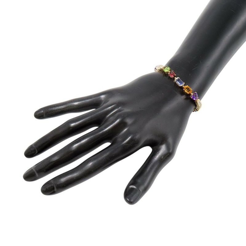 ブルガリ ブレスレット アレグラ ダイヤモンド/マルチストーン K18YGイエローゴールド BVLGARI ジュエリー