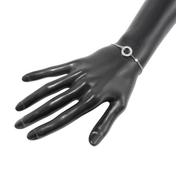 カルティエ ブレスレット LOVE サークル チェーン ダイヤモンド 2P 計0.03ct K18WGホワイトゴールド B6038100 Cartier ラブ チェーン