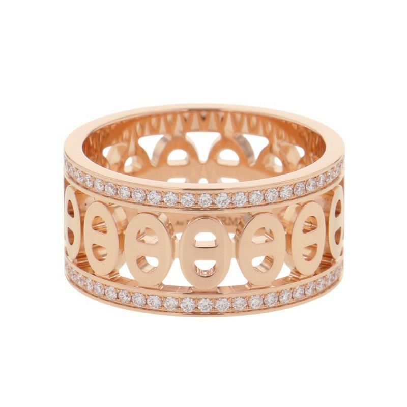 エルメス リング シェーヌ・ダンクル・ディヴィーヌPM ダイヤモンド 102P 計0.43ct K18PGピンクゴールド サイズ51 HERMES 指輪