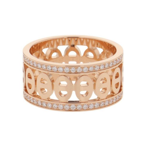 エルメス リング シェーヌ・ダンクル・ディヴィーヌPM ダイヤモンド 102P 計0.43ct K18PGピンクゴールド サイズ51 HERMES 指輪