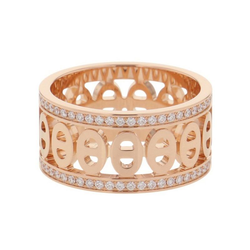 エルメス リング シェーヌ・ダンクル・ディヴィーヌPM ダイヤモンド 102P 計0.43ct K18PGピンクゴールド サイズ51 HERMES 指輪