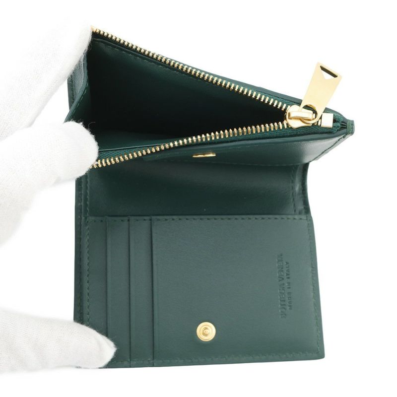 ボッテガヴェネタ 二つ折り財布 マキシイントレチャート スモール カセット カーフレザー 706010 BOTTEGA VENETA