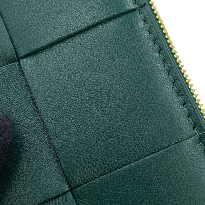 ボッテガヴェネタ 二つ折り財布 マキシイントレチャート スモール カセット カーフレザー 706010 BOTTEGA VENETA