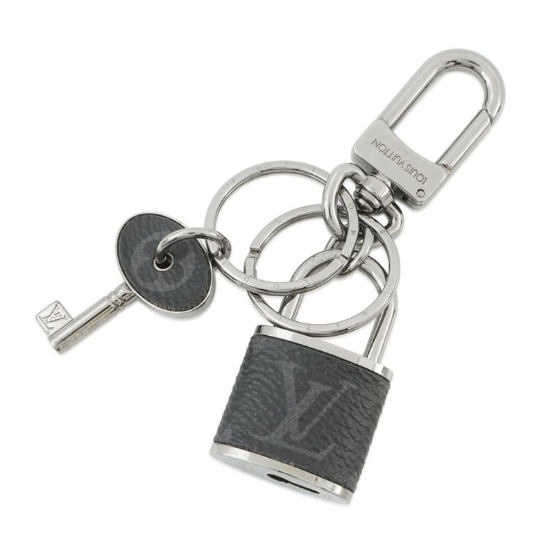 ルイヴィトン キーホルダー モノグラム・エクリプス ポルトクレ・パドロック＆キー M61951 LOUIS VUITTON 黒 ブラック