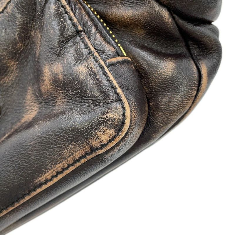 ミュウミュウ ハンドバッグ ポケット ヴィンテージ加工ナッパレザー 5BC188 MIUMIU