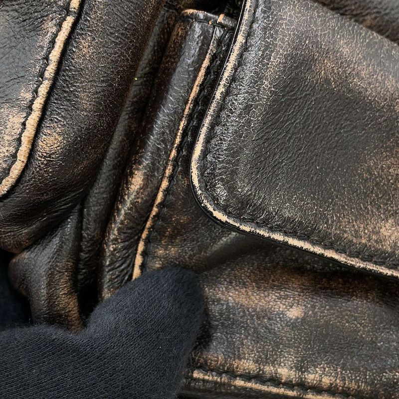 ミュウミュウ ハンドバッグ ポケット ヴィンテージ加工ナッパレザー 5BC188 MIUMIU