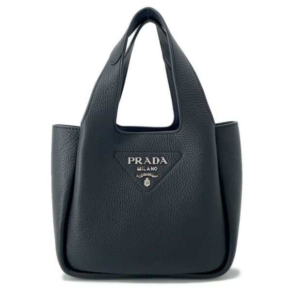 プラダ ハンドバッグ ロゴ ミニバッグ レザー 1BA349 PRADA 黒