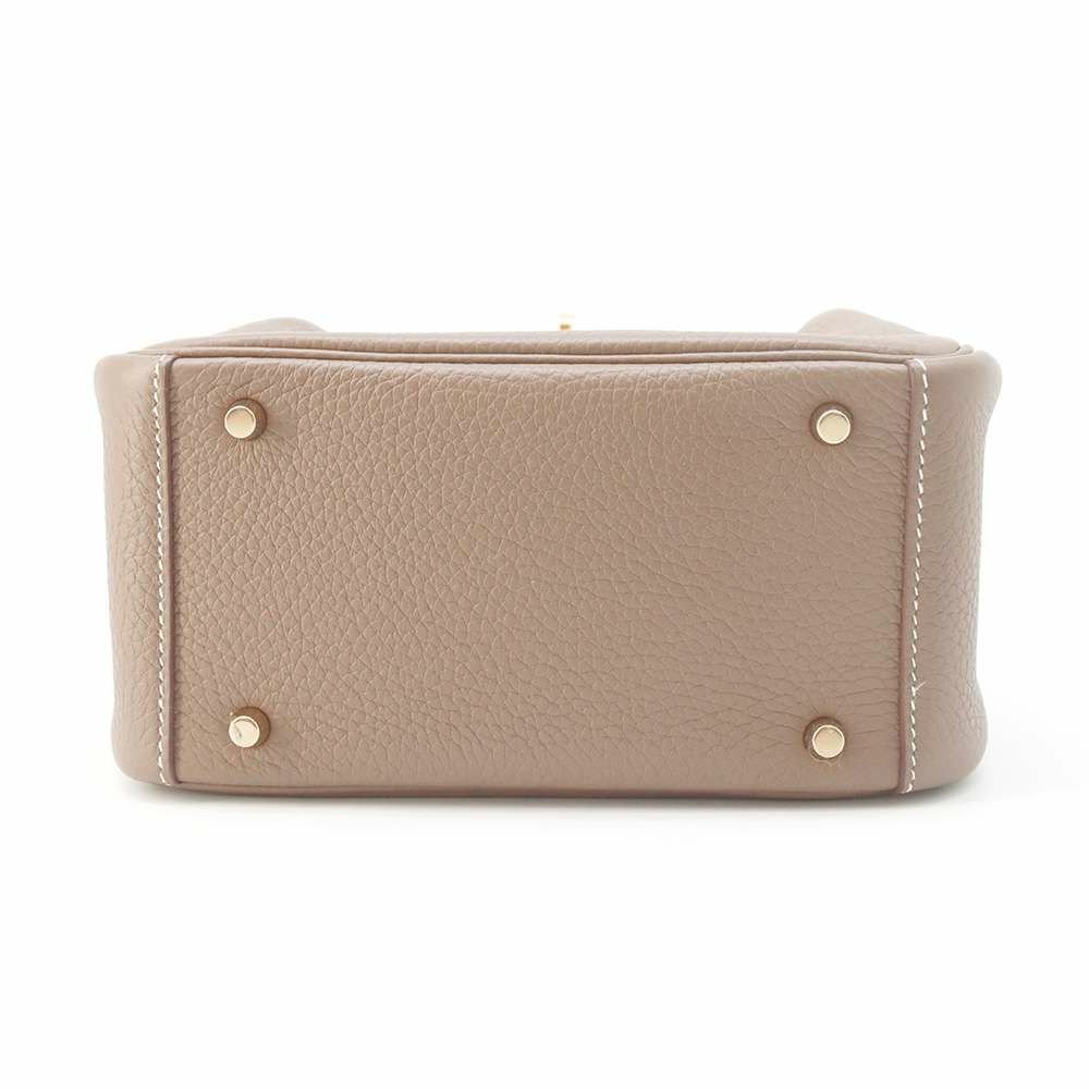 エルメス リンディ ミニ エトゥープ/ゴールド金具 トリヨンクレマンス B刻印 HERMES 2wayショルダー