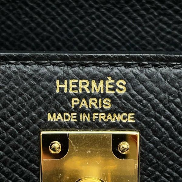 エルメス ハンドバッグ ケリー25 外縫い ブラック/ゴールド金具 エプソン W刻印 HERMES 2way