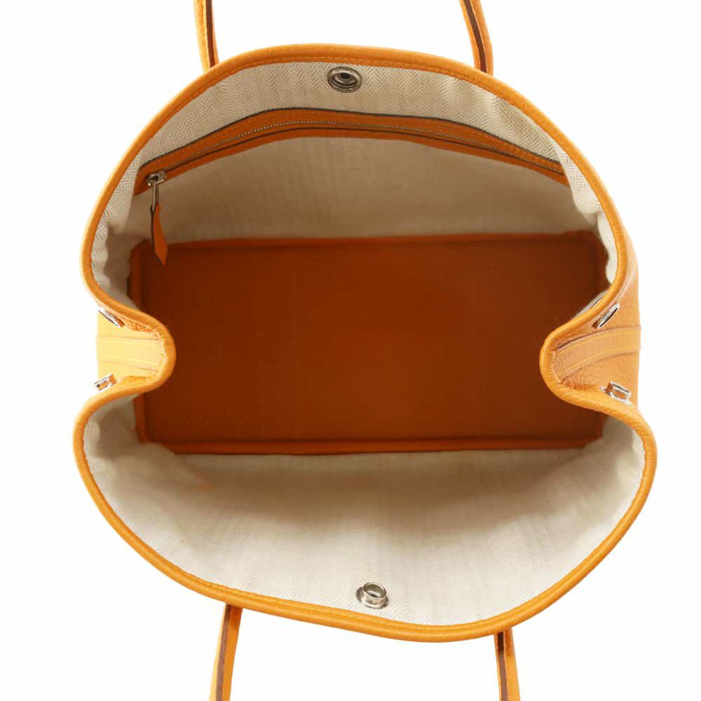 エルメス トートバッグ ガーデンパーティTPM ムタード/シルバー金具 カントリー X刻印 HERMES バッグ