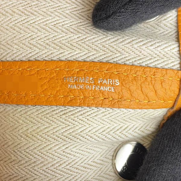 エルメス トートバッグ ガーデンパーティTPM ムタード/シルバー金具 カントリー X刻印 HERMES バッグ