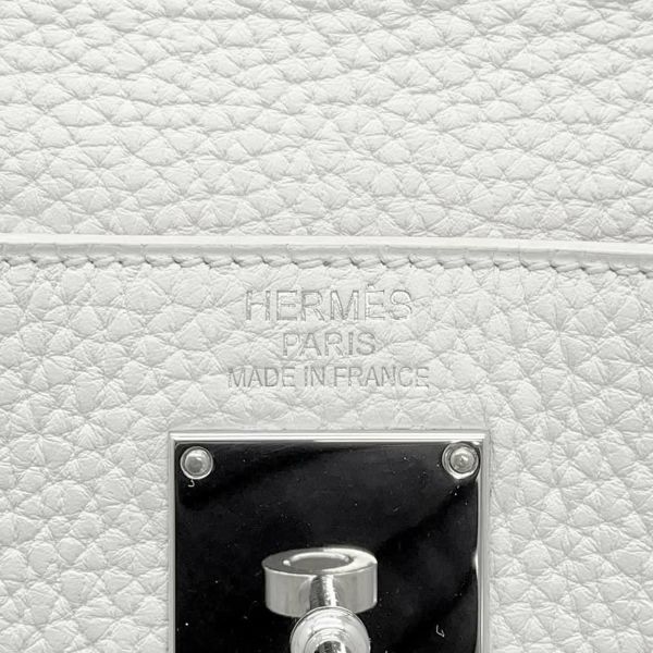 エルメス ショルダーバッグ ケリー ホワイト/シルバー金具 トリヨンクレマンス □N刻印 HERMES 白