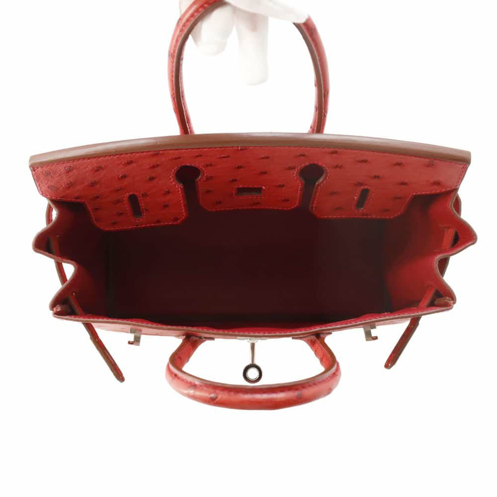 エルメス バーキン25 ブーゲンビリア/シルバー金具 オーストリッチ □K刻印 HERMES Birkin ハンドバッグ