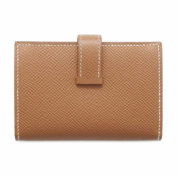 エルメス カードケース ベアン ミニ ゴールド/シルバー金具 エプソン B刻印 HERMES 財布
