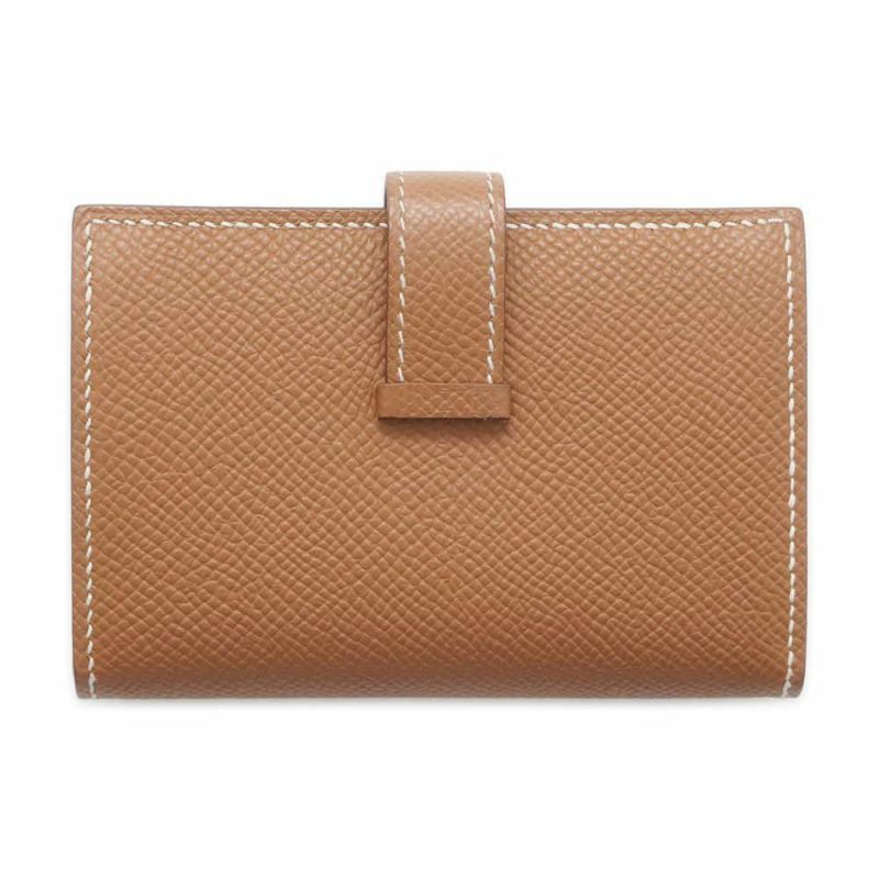 エルメス カードケース ベアン ミニ ゴールド/シルバー金具 エプソン B刻印 HERMES 財布
