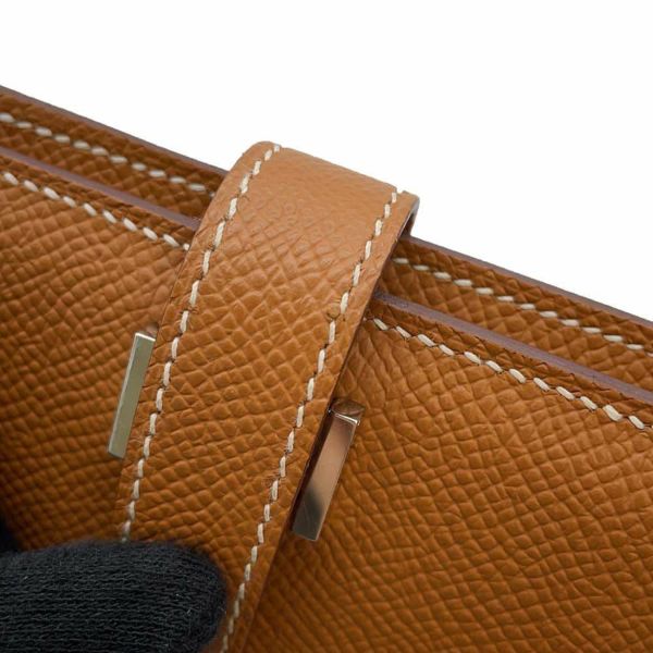 エルメス カードケース ベアン ミニ ゴールド/シルバー金具 エプソン B刻印 HERMES 財布