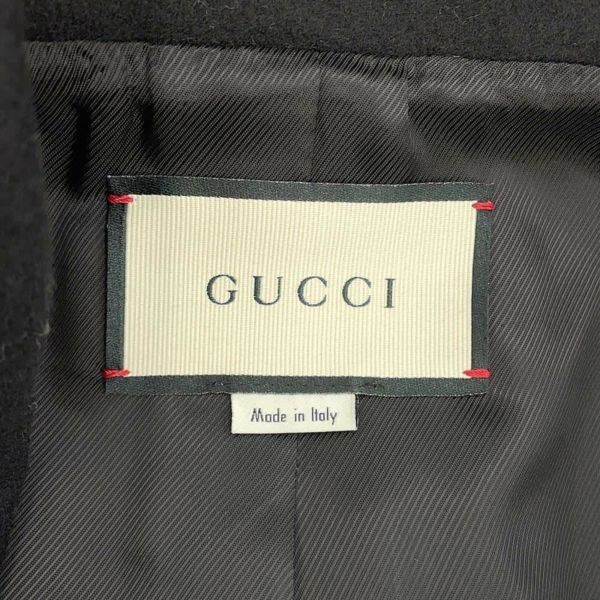 グッチ コート インターロッキングGボタン ロングコート レディースサイ42 619325 GUCCI アウター 黒