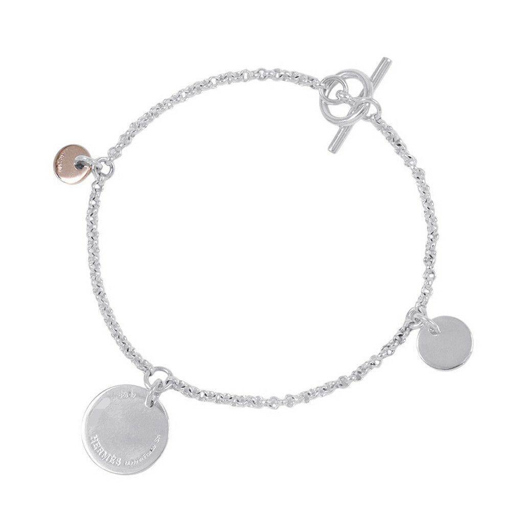 エルメス ブレスレット エクスリブリス PM SV925シルバー/K18PGピンクゴールド サイズSH HERMES ジュエリー