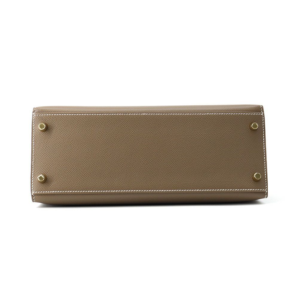 エルメス ハンドバッグ ケリー28 外縫い エトゥープ/ゴールド金具 エプソン Y刻印 2wayショルダー