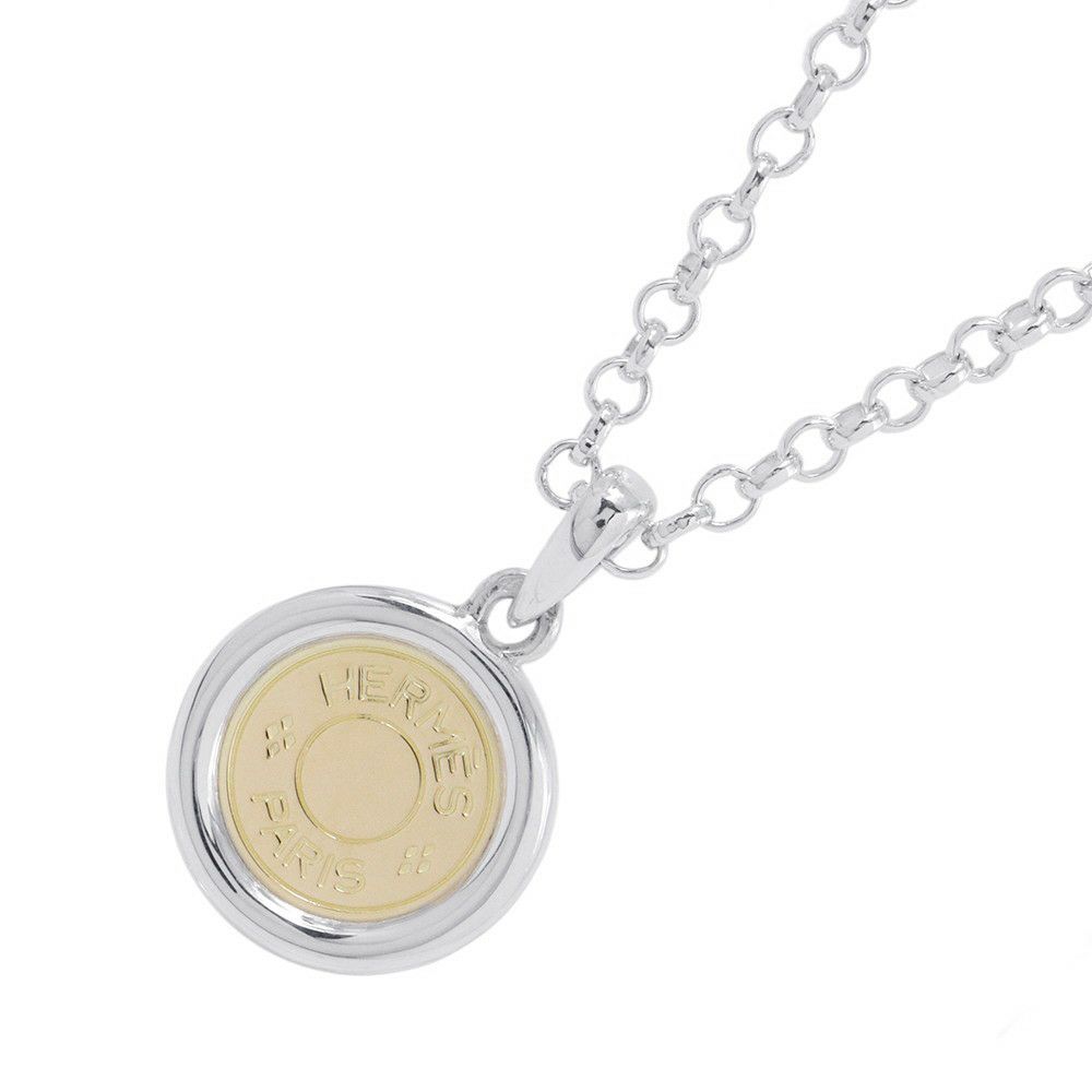 エルメス ネックレス セリエ ペンダント SV925シルバー/K18PGピンクゴールド HERMES ロングネックレス ジュエリー