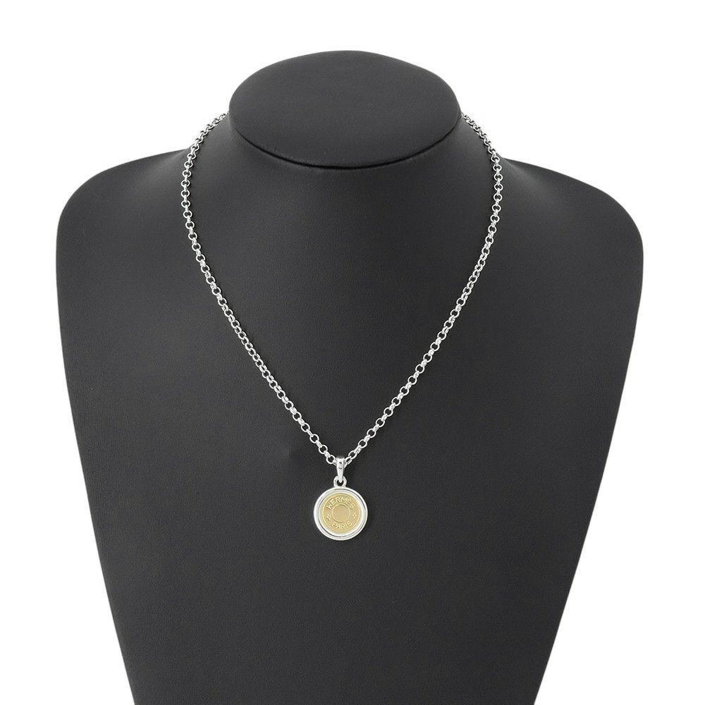エルメス ネックレス セリエ ペンダント SV925シルバー/K18PGピンクゴールド HERMES ロングネックレス ジュエリー