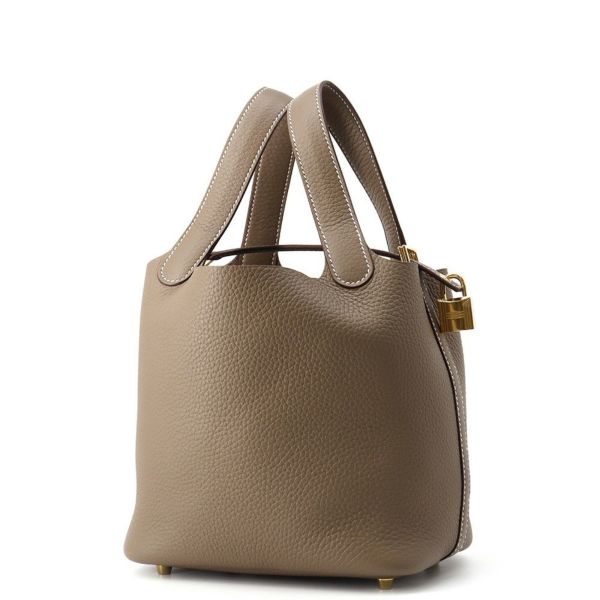 エルメス ハンドバッグ ピコタンロックPM エトゥープ/ゴールド金具 トリヨンクレマンス K刻印