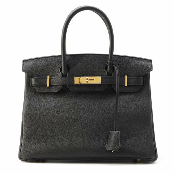 エルメス バーキン30 ブラック/ゴールド金具 トゴ B刻印 HERMES Birkin ハンドバッグ 黒