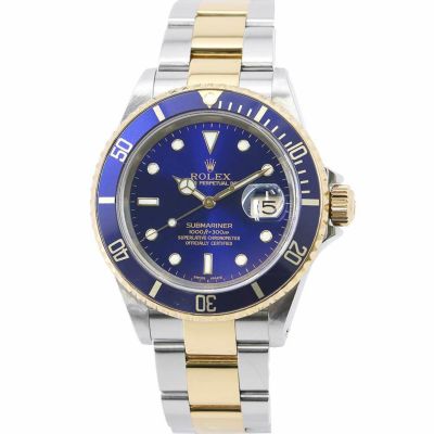 ロレックス サブマリーナ デイト コンビ SS/K18YGイエローゴールド Y番 16613 ROLEX 腕時計 ブルー文字盤 安心保証