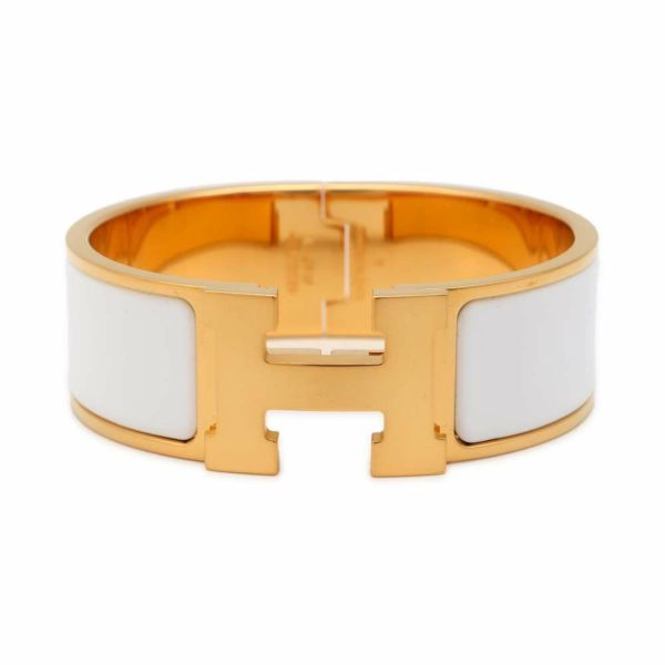 エルメス ブレスレット クリック H クリッククラックGM ホワイト/ゴールド金具 HERMES アクセサリー 白