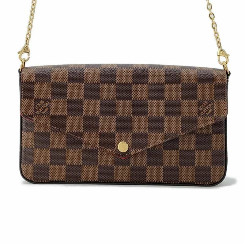 ルイヴィトン 長財布 ダミエ・エベヌ ポシェット・フェリシー N40492 LOUIS VUITTON チェーンショルダーバッグ