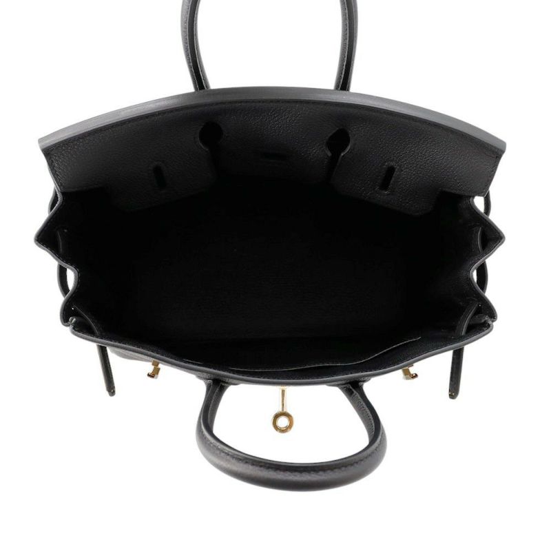 エルメス バーキン25 ブラック/シャンパンゴールド金具 トゴ K刻印 HERMES Birkin ハンドバッグ 黒