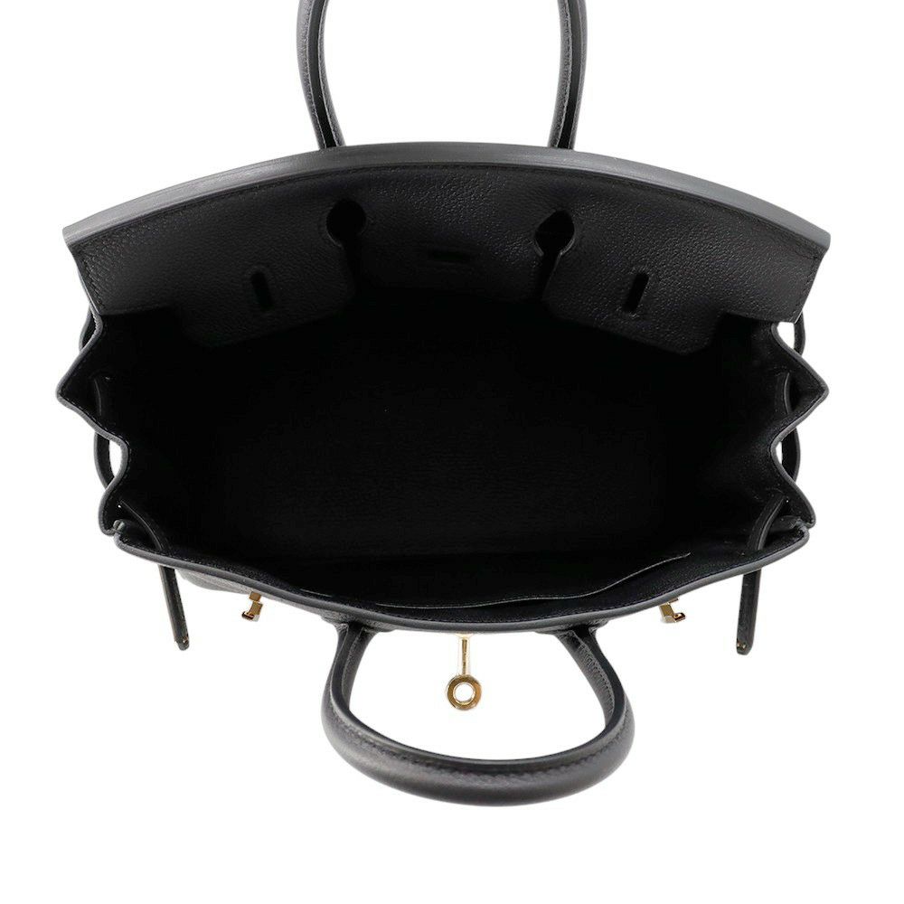 エルメス バーキン25 ブラック/シャンパンゴールド金具 トゴ K刻印 HERMES Birkin ハンドバッグ 黒