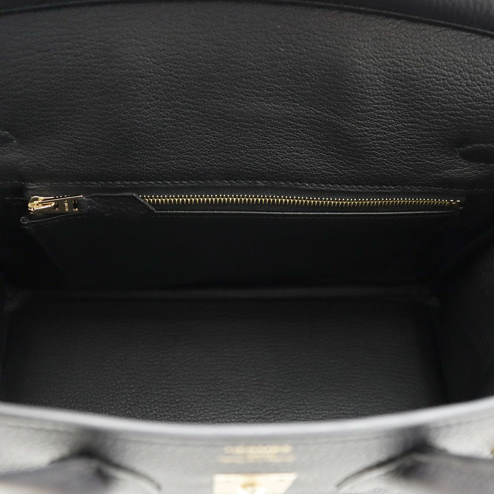 エルメス バーキン25 ブラック/シャンパンゴールド金具 トゴ K刻印 HERMES Birkin ハンドバッグ 黒