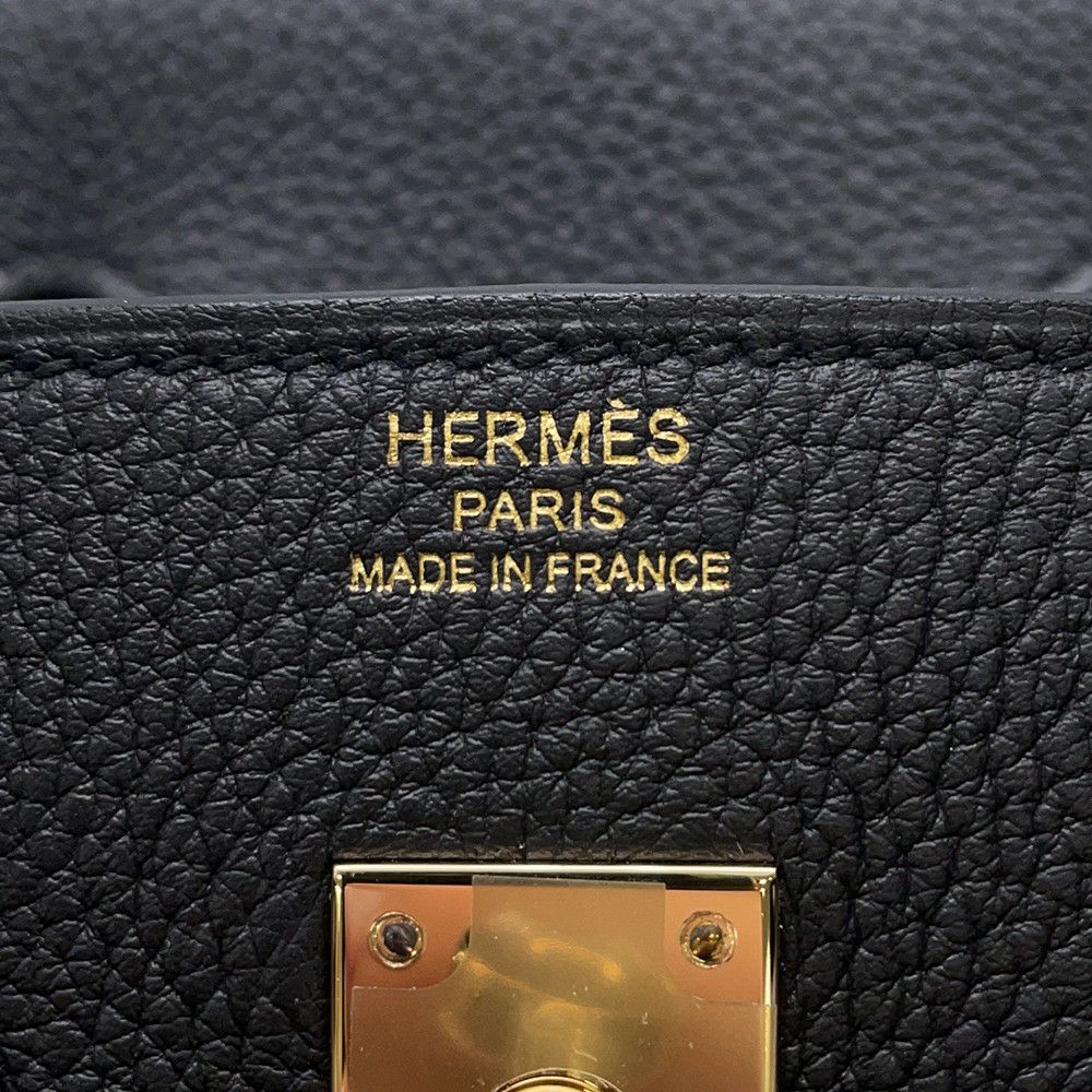 エルメス バーキン25 ブラック/シャンパンゴールド金具 トゴ K刻印 HERMES Birkin ハンドバッグ 黒