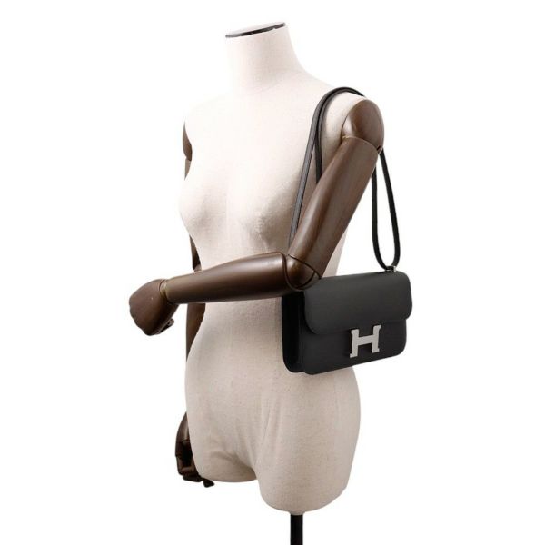 エルメス コンスタンス エラン ミロワール ブラック/シルバー金具 エプソン W刻印 黒