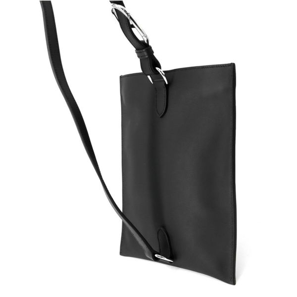 エルメス ボディバッグ ポルトフォイユ・ポッシャンプリュス ブラック/シルバー金具 スイフト W刻印 黒