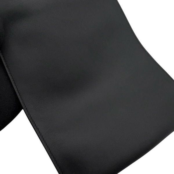 エルメス ボディバッグ ポルトフォイユ・ポッシャンプリュス ブラック/シルバー金具 スイフト W刻印 黒