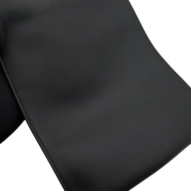 エルメス ボディバッグ ポルトフォイユ・ポッシャンプリュス ブラック/シルバー金具 スイフト W刻印 黒