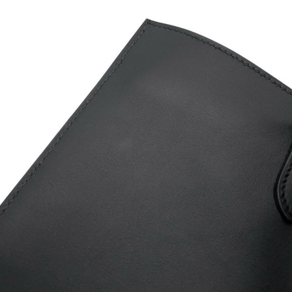 エルメス ボディバッグ ポルトフォイユ・ポッシャンプリュス ブラック/シルバー金具 スイフト W刻印 黒