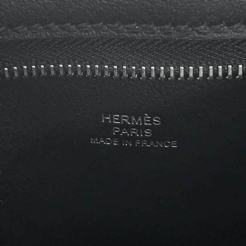 エルメス ボディバッグ ポルトフォイユ・ポッシャンプリュス ブラック/シルバー金具 スイフト W刻印 黒