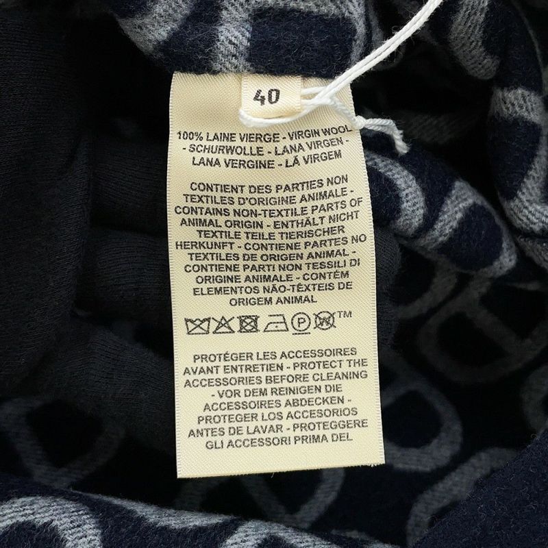 エルメス ロングコート シェーヌダンクル ウール レディースサイズ40 HERMES アパレル ネイビー