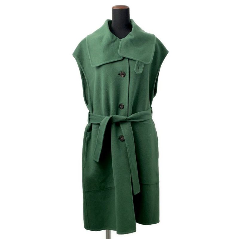 エルメス コート ロングベスト セリエボタン カシミヤ レディースサイズ42 HERMES アウター