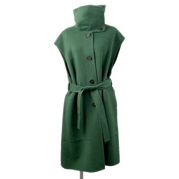 エルメス コート ロングベスト セリエボタン カシミヤ レディースサイズ42 HERMES アウター