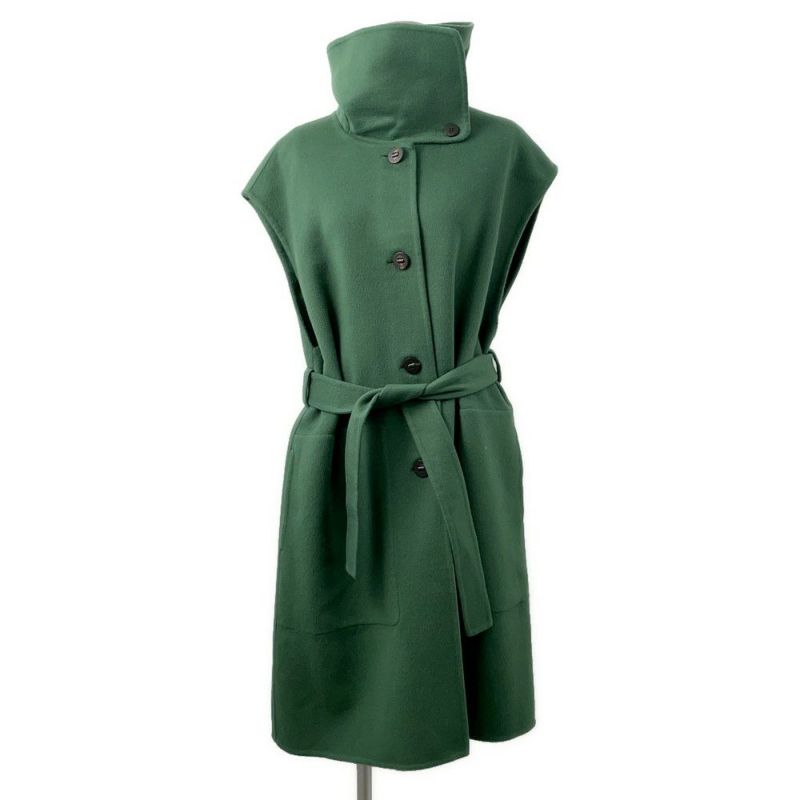 エルメス コート ロングベスト セリエボタン カシミヤ レディースサイズ42 HERMES アウター