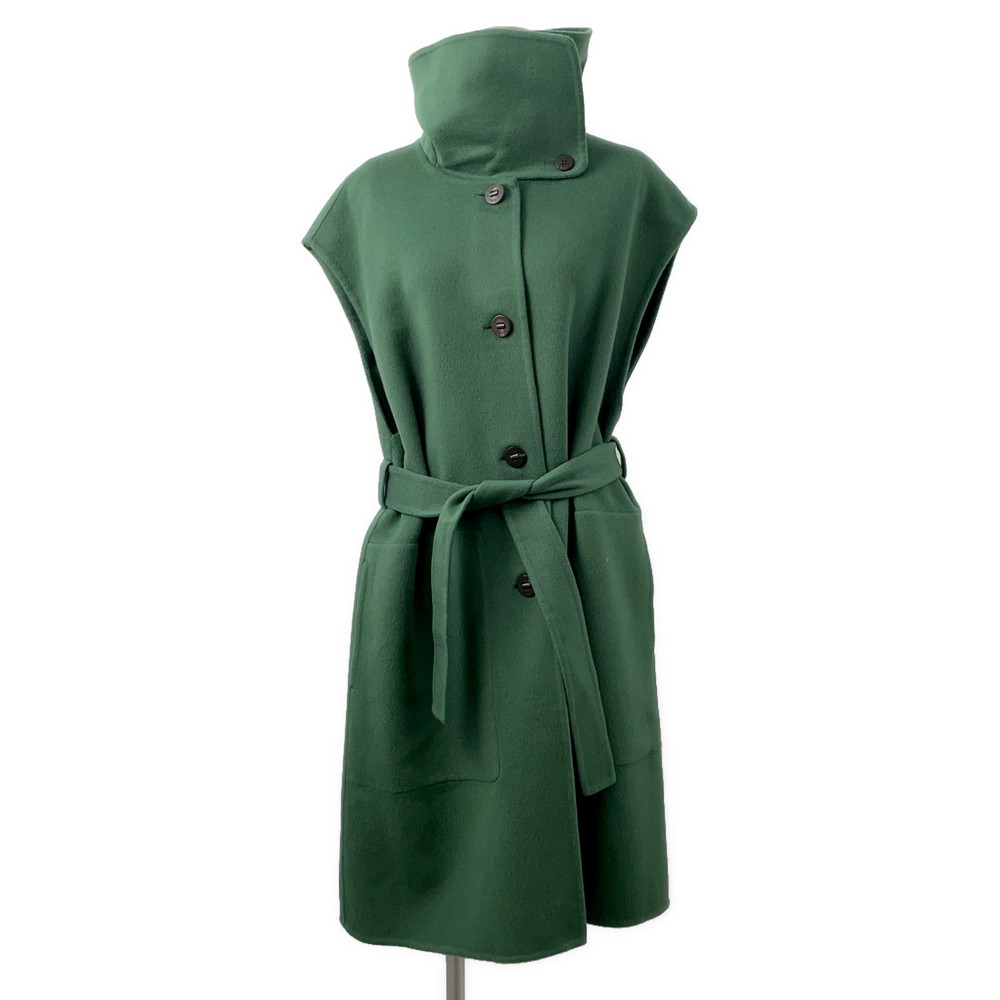 エルメス コート ロングベスト セリエボタン カシミヤ レディースサイズ42 HERMES アウター