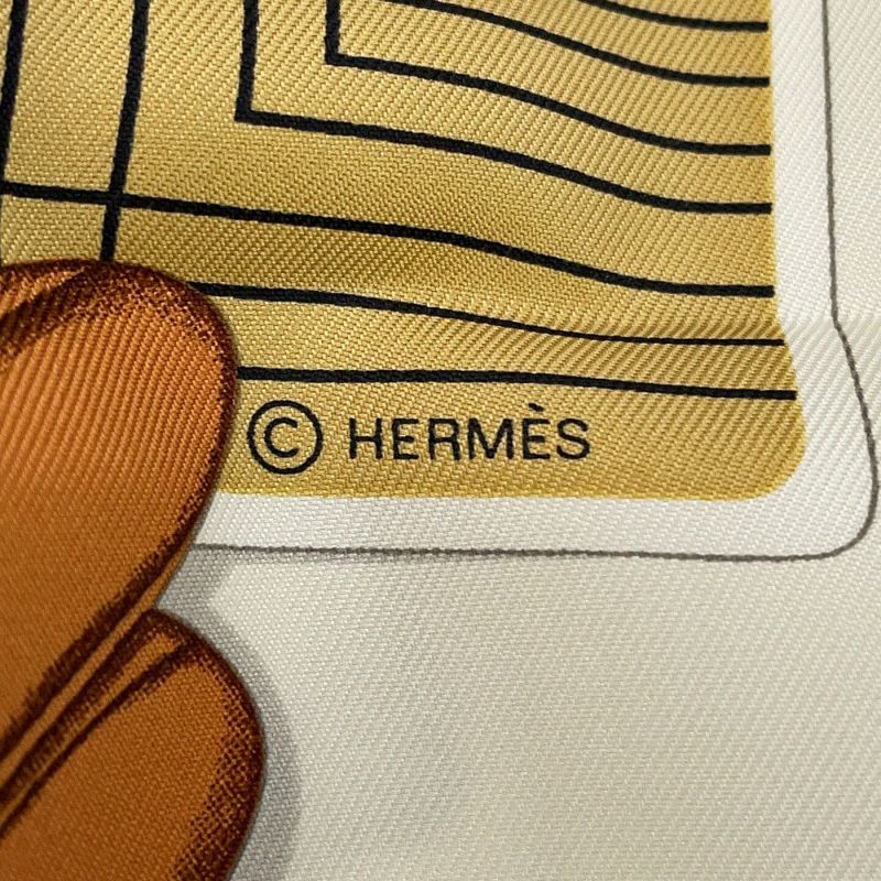 エルメス スカーフ カレ90 L'Heure des Gants 手袋の時計 HERMES