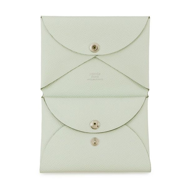 エルメス コインケース カルヴィ デュオ ヴェールフィズ/シルバー金具 エプソン W刻印 財布